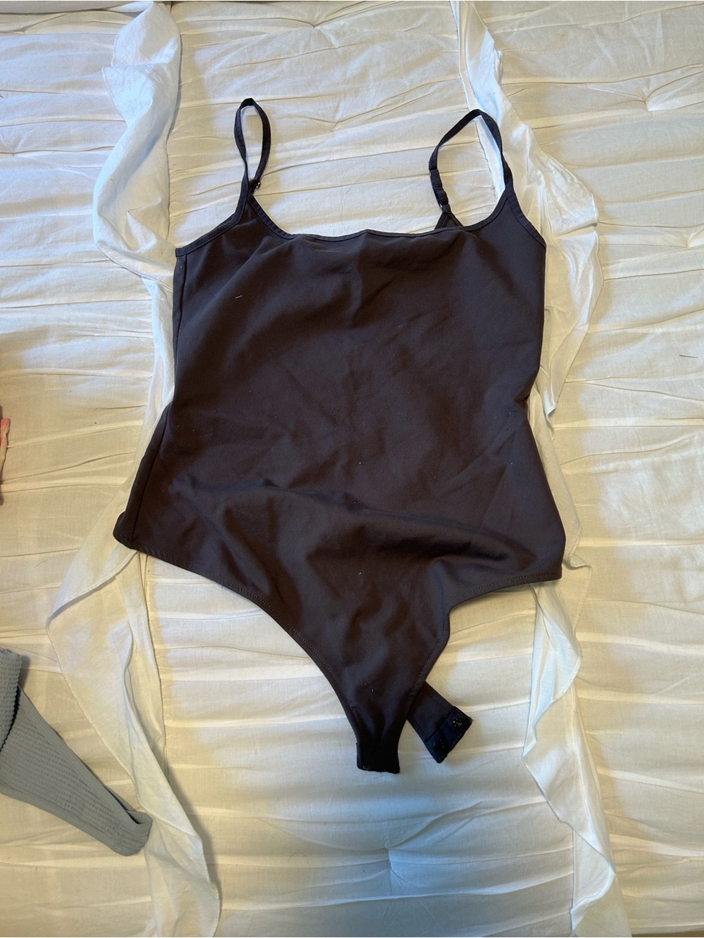 Free People Black Scoop Neck Bodysuit - Sleek Basic